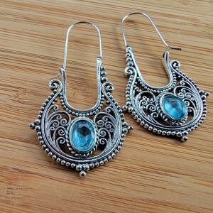 Boho Women's Silver and Blue Jewelry